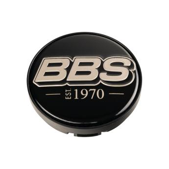 1 x BBS 2D Nabendeckel Ø56mm schwarz, Logo weißgold (1970) - 58071040